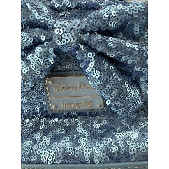 Loungefly Disney Parks Minnie Mouse Sequin Mini Backpack - Hydrangea Blue - NWT - Picture 3 of 9
